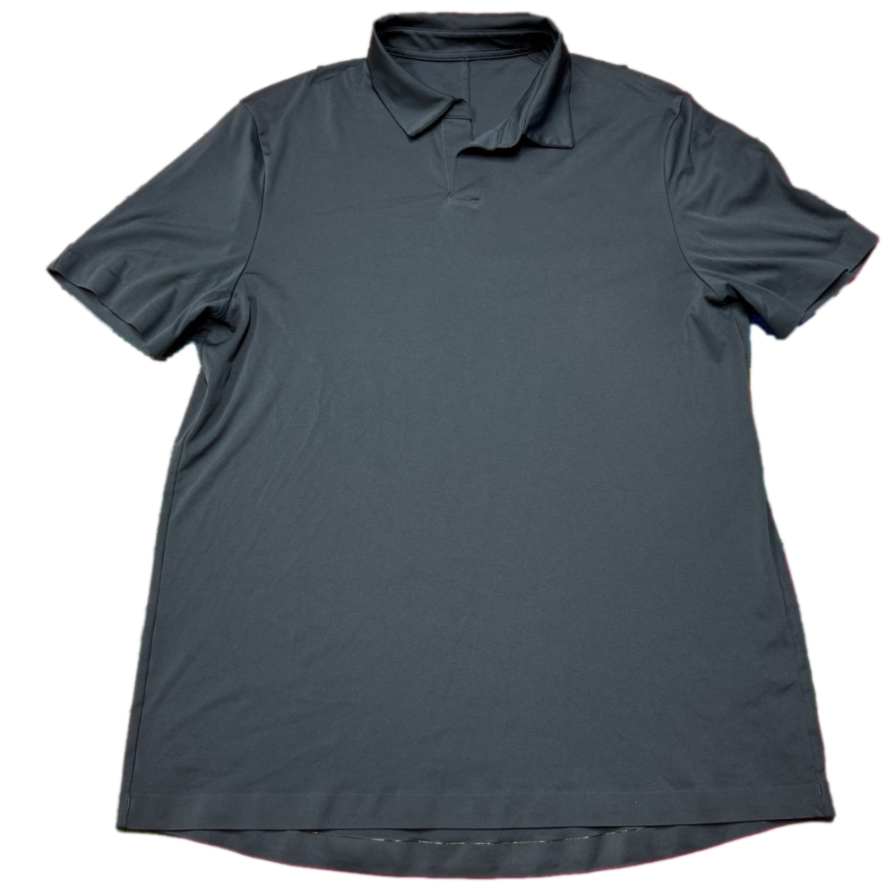 Lululemon Warped Sense Polo Shirt Men L Navy Blue Performance Short Sleeve Golf‎